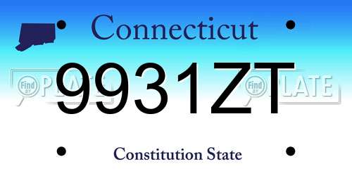 9931ZT Connecticut License Plate
