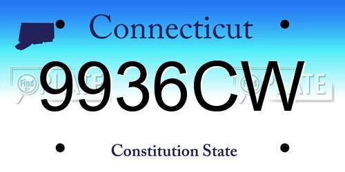 9936CW Connecticut License Plate