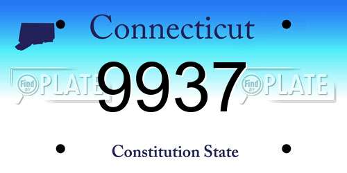 9937 Connecticut License Plate