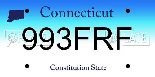 993FRF Connecticut License Plate