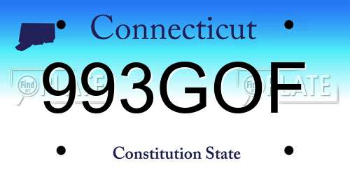 993GOF Connecticut License Plate