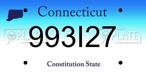993I27 Connecticut License Plate