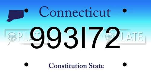 993I72 Connecticut License Plate
