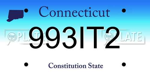 993IT2 Connecticut License Plate