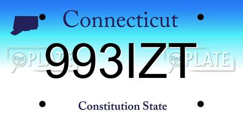 993IZT Connecticut License Plate