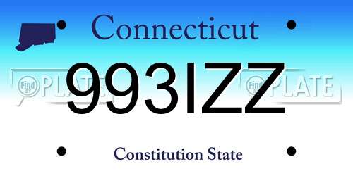 993IZZ Connecticut License Plate
