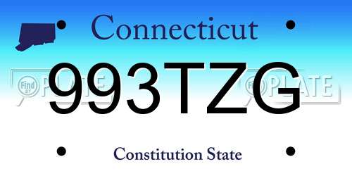 993TZG Connecticut License Plate