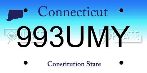 993UMY Connecticut License Plate