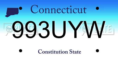 993UYW Connecticut License Plate