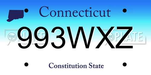 993WXZ Connecticut License Plate