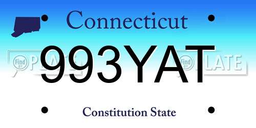 993YAT Connecticut License Plate