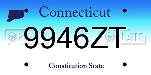 9946ZT Connecticut License Plate
