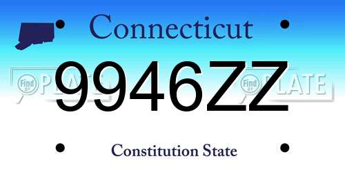 9946ZZ Connecticut License Plate