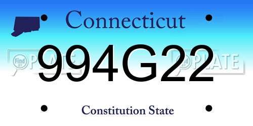 994G22 Connecticut License Plate