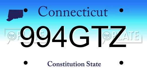 994GTZ Connecticut License Plate