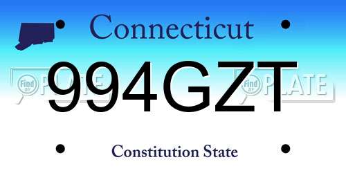 994GZT Connecticut License Plate