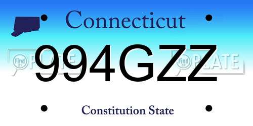 994GZZ Connecticut License Plate