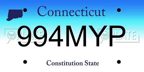 994MYP Connecticut License Plate