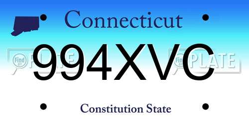 994XVC Connecticut License Plate