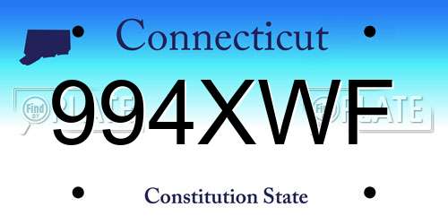 994XWF Connecticut License Plate