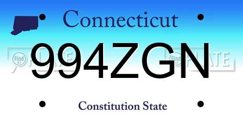 994ZGN Connecticut License Plate
