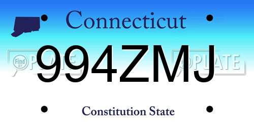 994ZMJ Connecticut License Plate