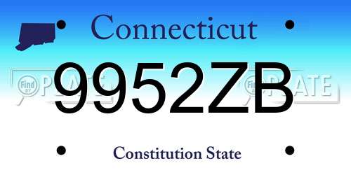 9952ZB Connecticut License Plate
