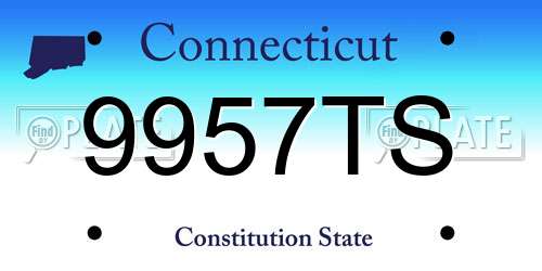 9957TS Connecticut License Plate