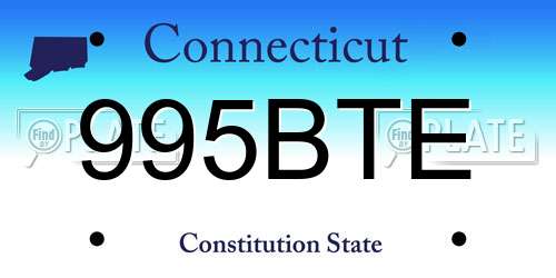 995BTE Connecticut License Plate