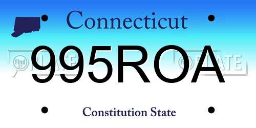 995ROA Connecticut License Plate