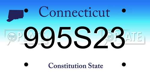 995S23 Connecticut License Plate