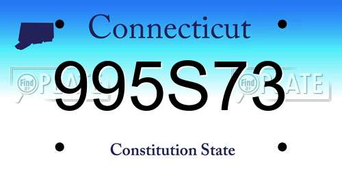 995S73 Connecticut License Plate