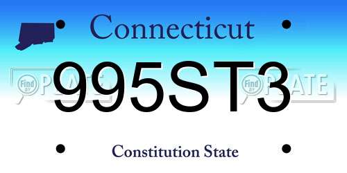 995ST3 Connecticut License Plate