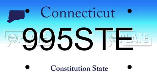 995STE Connecticut License Plate