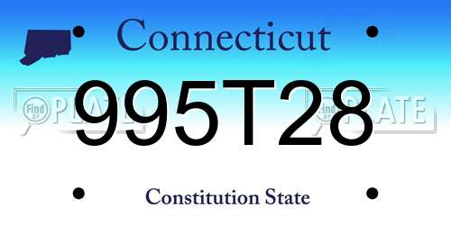 995T28 Connecticut License Plate
