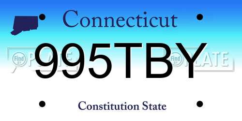 995TBY Connecticut License Plate