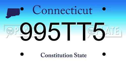 995TT5 Connecticut License Plate