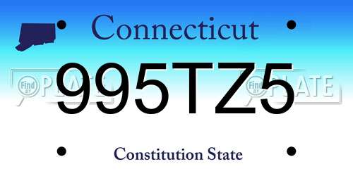 995TZ5 Connecticut License Plate