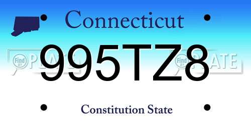 995TZ8 Connecticut License Plate
