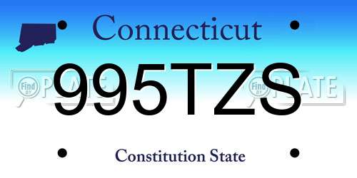 995TZS Connecticut License Plate