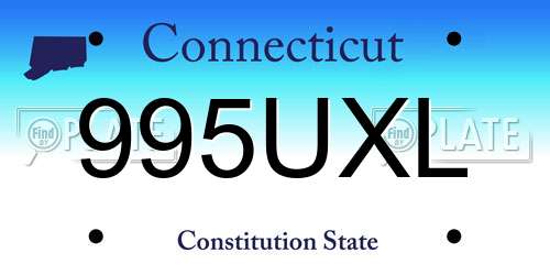 995UXL Connecticut License Plate