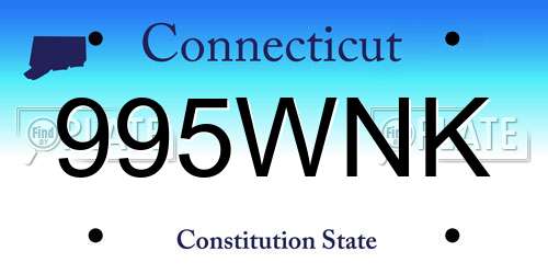 995WNK Connecticut License Plate