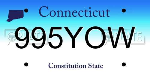 995YOW Connecticut License Plate