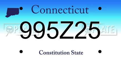 995Z25 Connecticut License Plate