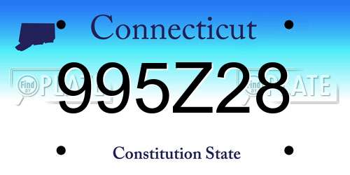 995Z28 Connecticut License Plate