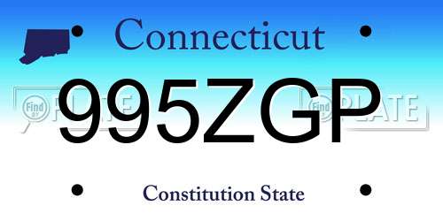 995ZGP Connecticut License Plate