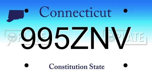 995ZNV Connecticut License Plate