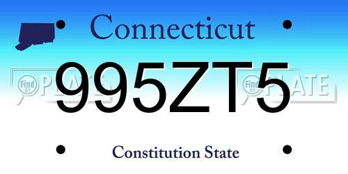995ZT5 Connecticut License Plate