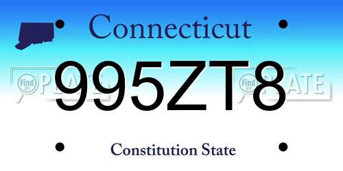 995ZT8 Connecticut License Plate
