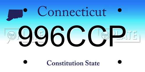 996CCP Connecticut License Plate